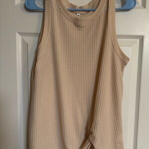 Women's Waffle Knit Twist Hem Tank Top